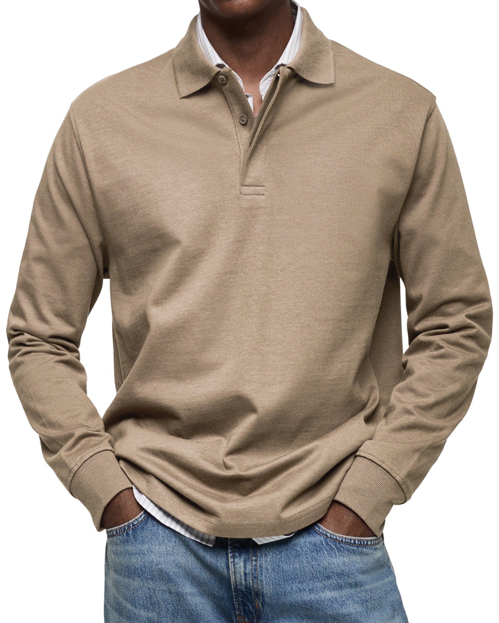 Men's Long-sleeved Polo Shirt