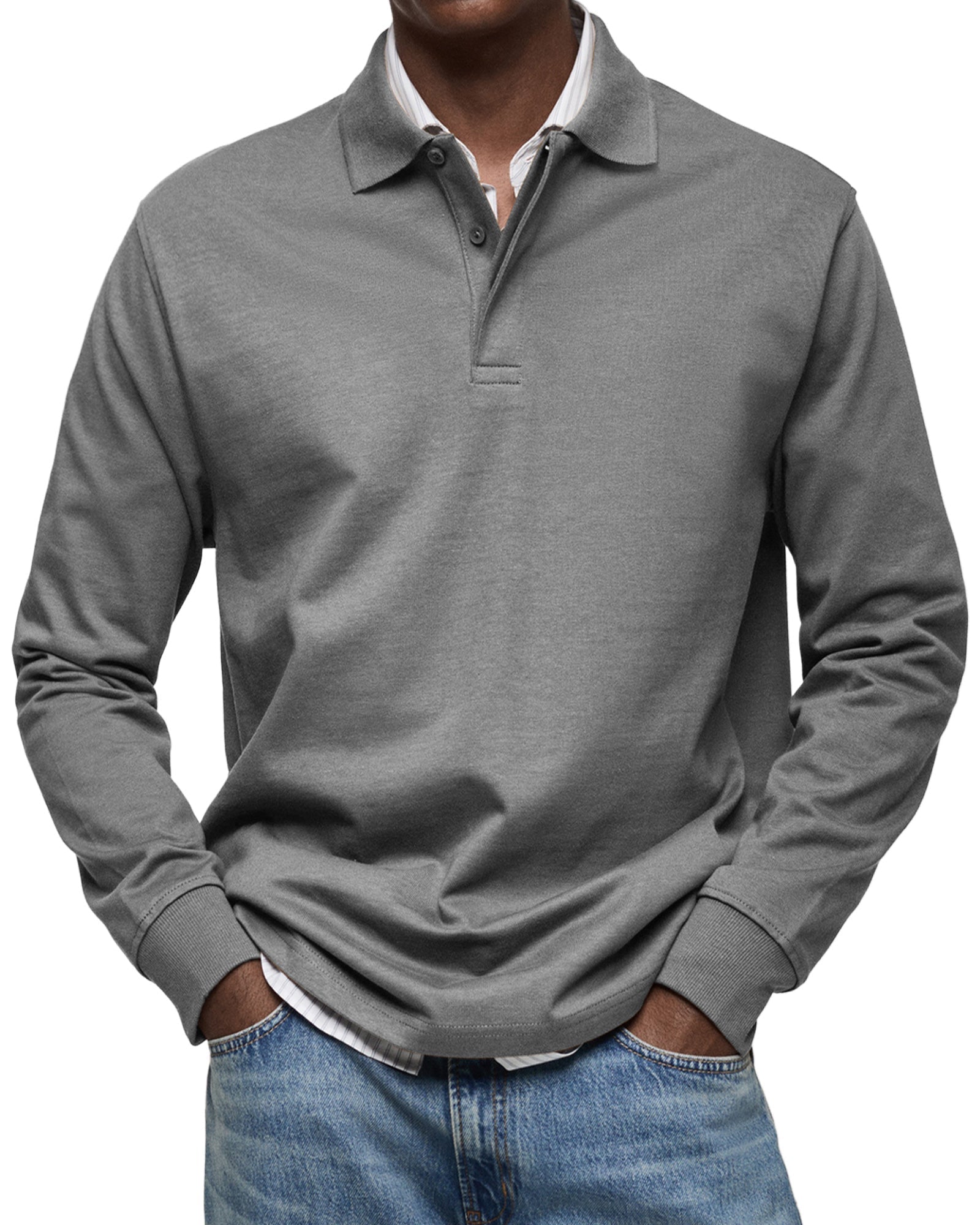Men's Long-sleeved Polo Shirt