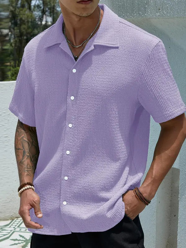 Men's Casual Button Down Textured