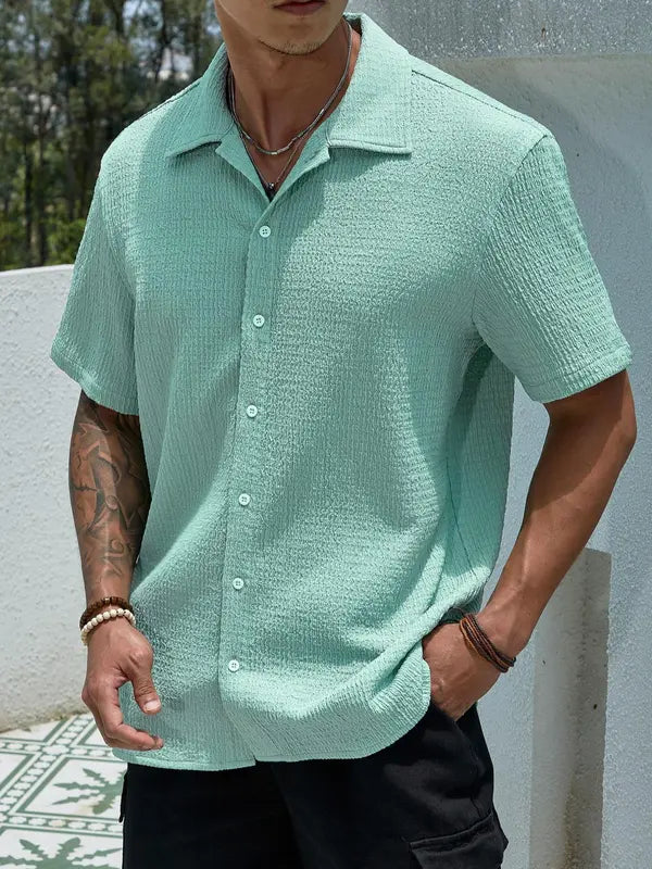 Men's Casual Button Down Textured