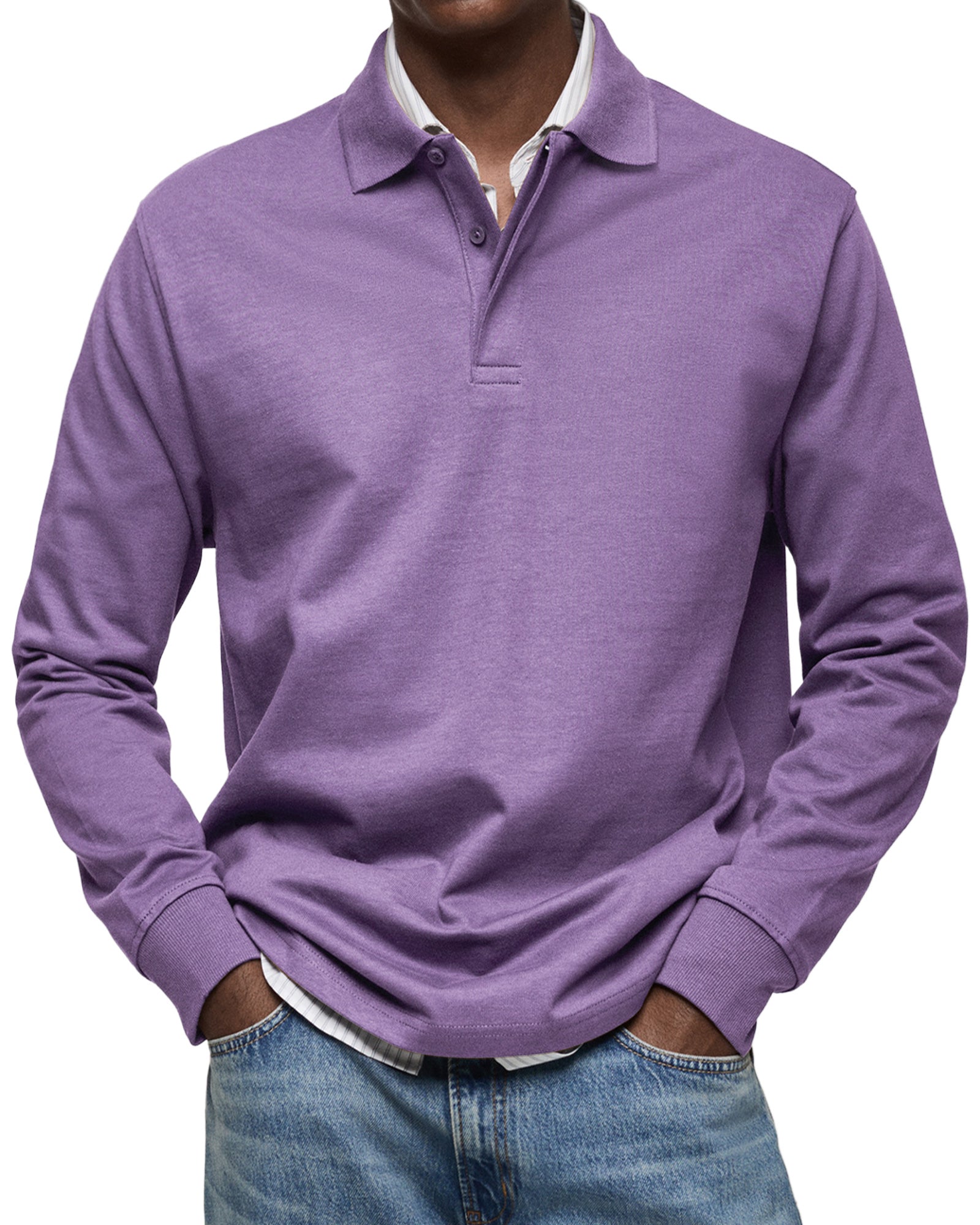 Men's Long-sleeved Polo Shirt