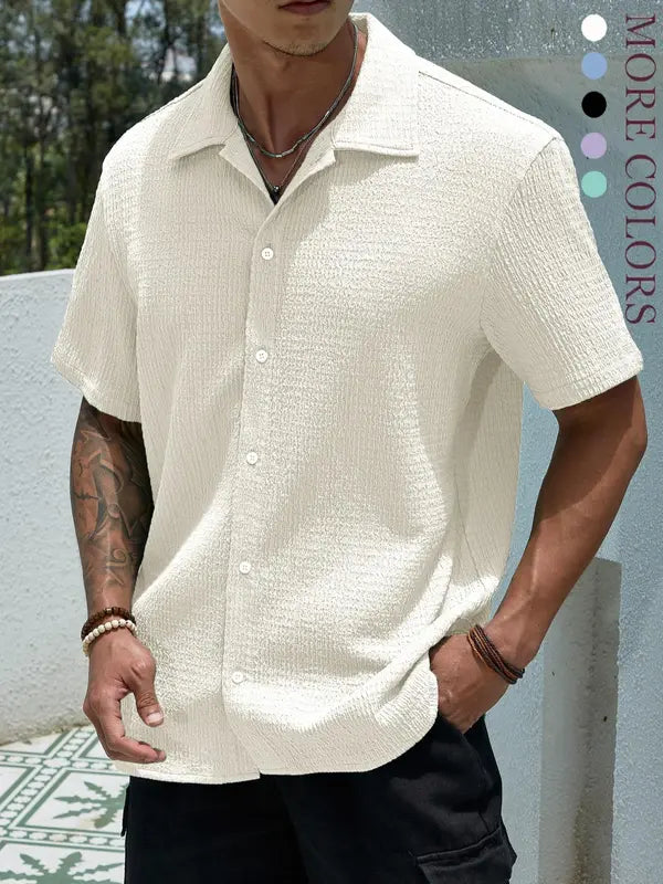 Men's Casual Button Down Textured