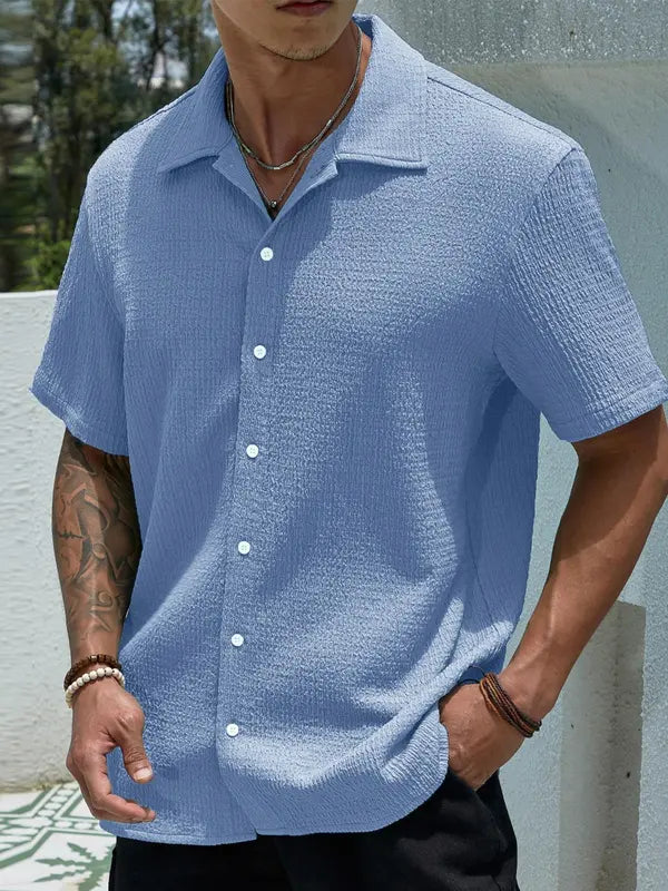 Men's Casual Button Down Textured