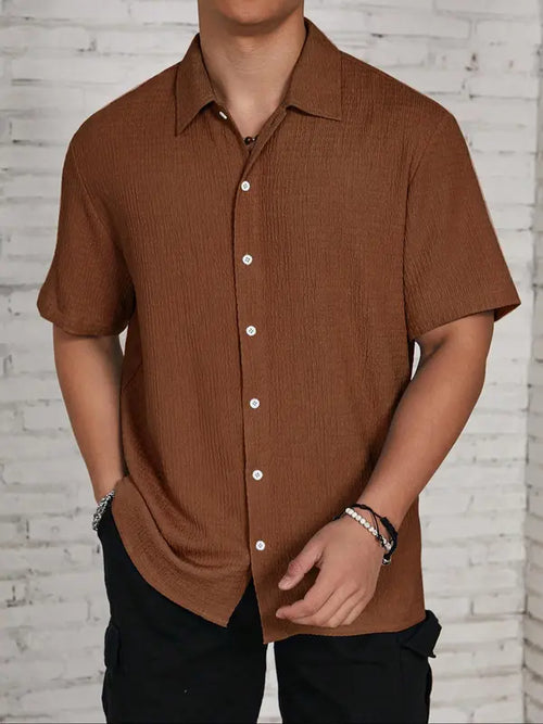 Men's Casual Button Down Textured