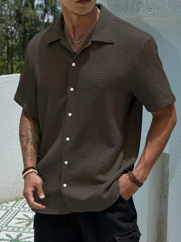 Men's Casual Button Down Textured
