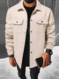 Men's Plain Long Sleeve Jacket, Regular Fit Casual